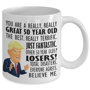 Trump Gift mug, 50th Birthday Gift Mug for Women, 50th Birthday Gift for Men Coffee Cup, Turning 50, Fifty af, Trump mug, Funny Birthday Mug image 8