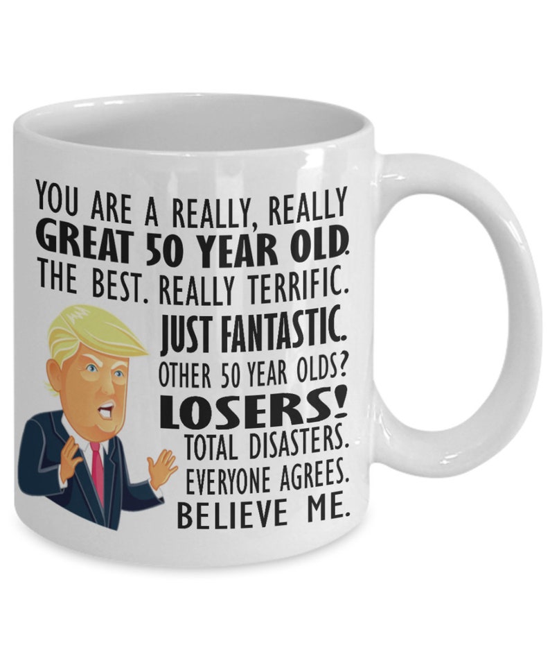 Trump Gift mug, 50th Birthday Gift Mug for Women, 50th Birthday Gift for Men Coffee Cup, Turning 50, Fifty af, Trump mug, Funny Birthday Mug image 8