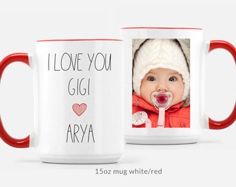 Grandma Photo Gift First Time Grandma Mug, New Grandma Mug Gift From Baby, I Love You Grandma, Custom Gigi Mug, Gift For Mother In Law