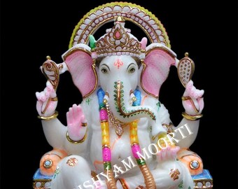 White Marble ganesh statue & idol, ganesha moorti, pooja ganapati, religious item, gift item, home décor.