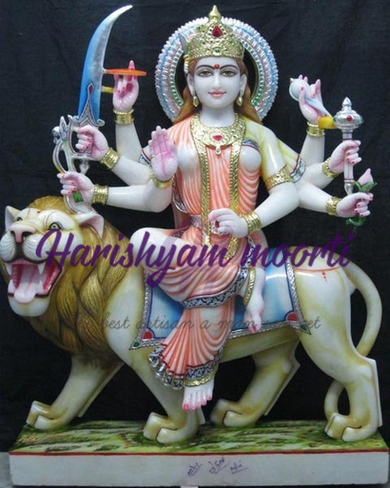 Handmade Marble Durga Mata Statue Etsy