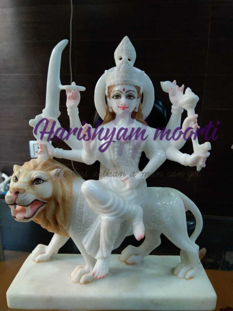 Handmade Marble Durga Mata Statue Etsy