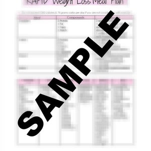 Rapid Weight Loss Meal Plan- Digital Download