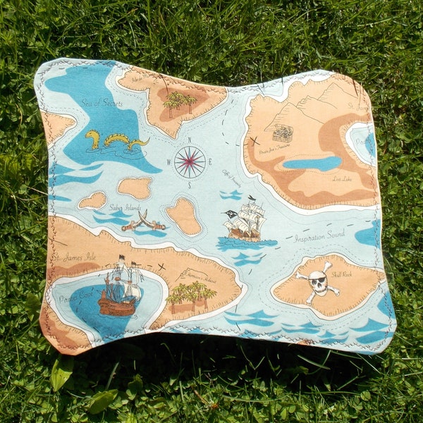 Pirate Map - Play Pirate Map - Childrens Treasure Map - Pirate Party Decor - Pirate Placemat - Pirate Treasure Map - Backyard Outdoor Play