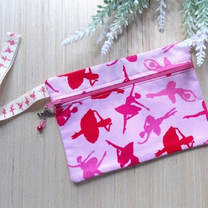 Ballerina Wristlet - Ballerina Pencil Case - Ballerina Cosmetic Bag - Ballet Purse Bag - Ballet MakeUp Bag - Ballet Wrist Purse - Dance Gift