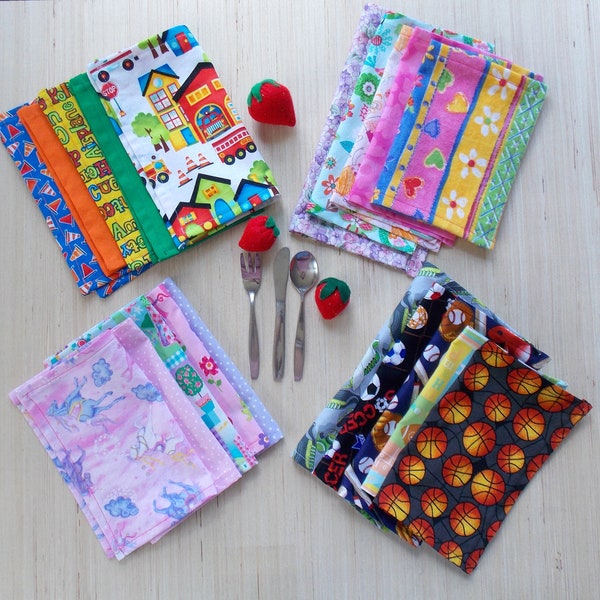 Lunch Box Cloth Napkins - Mini Cloth Napkins - Lunch Box Napkins - Snack Napkins - Lunch Cloth Napkins - Reuseable Napkins - Lunch Snack Mat