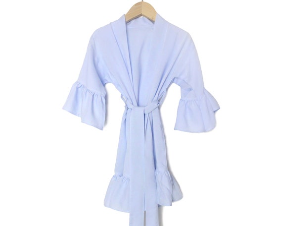 Light Blue Ruffle Robe Solid Gift Girls Robe Women | Etsy