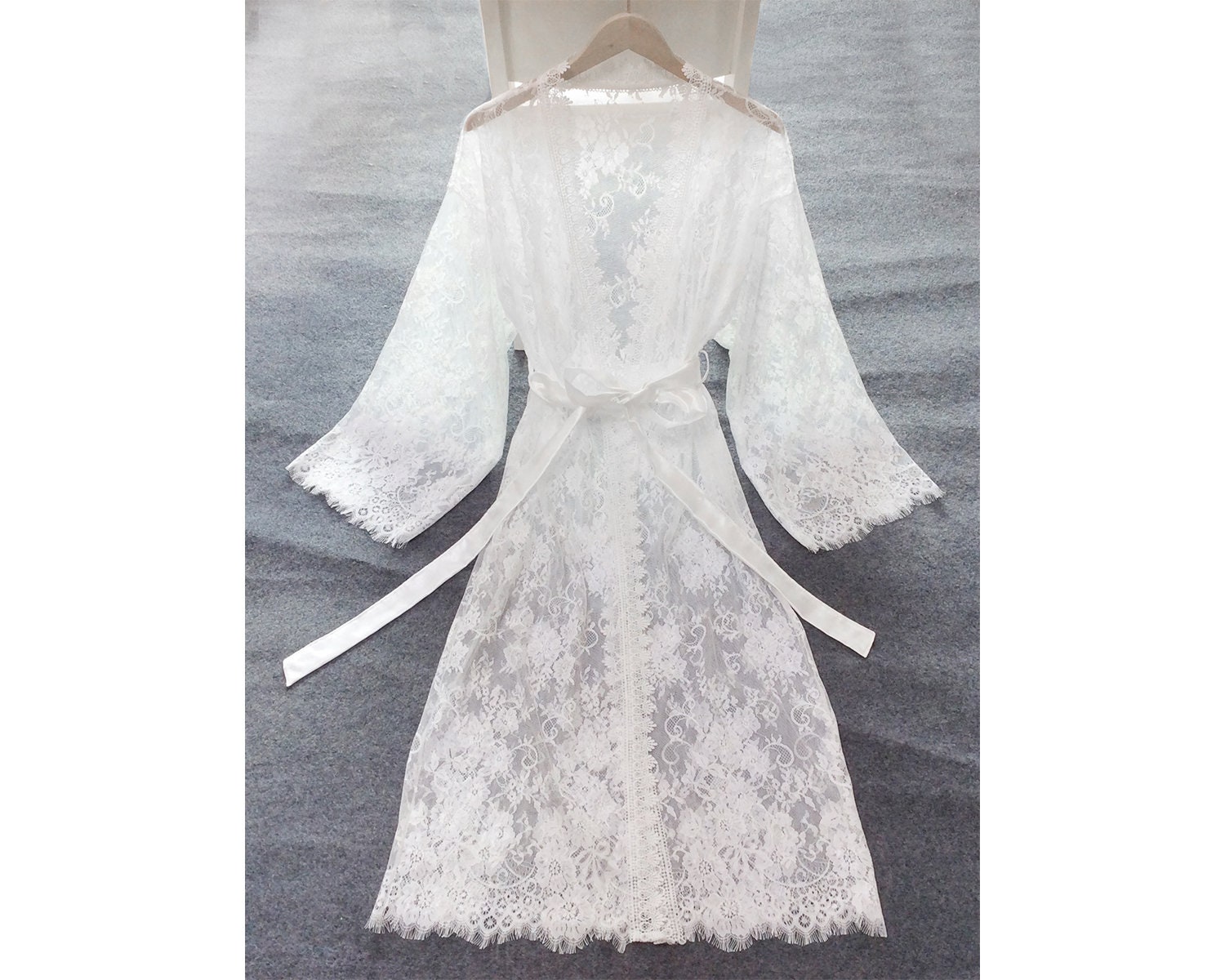 Longer Lace Robe // White Lace Robe Women KimonoBridal Robe Etsy