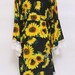 Black Sunflower Robe Women Kimono Fruit-bridesmaid Lace Robe-retro ...