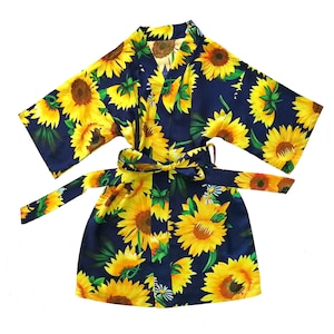 Sunflower Robe Women Kimono Robe-Bridesmaid Floral Robe-Bridesmaid Gift-Wedding Party Bridal Party Gift-Birthday Robe