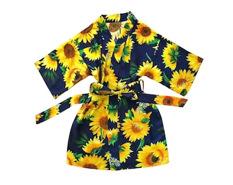 Sunflower Kimono Robe - Floral Bridesmaid Gift
