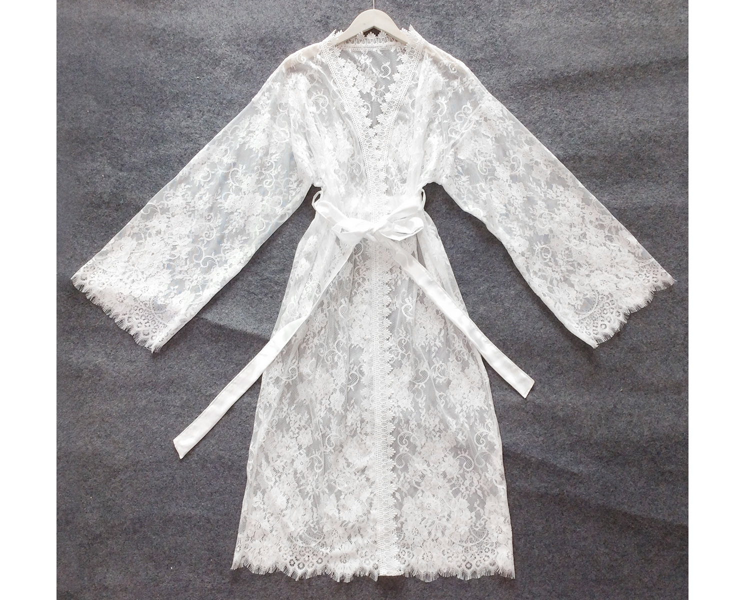 Longer Lace Robe // White Lace Robe Women KimonoBridal Robe Etsy