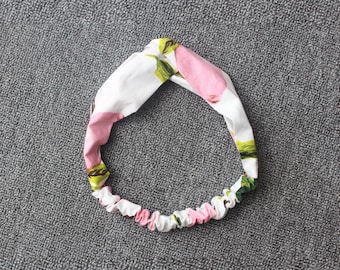 Cotton Lemon Print Headband | Elastic Stretch Hair Band for Face Wash, Workout
