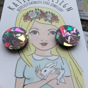 Multi colour foil acrylic studs