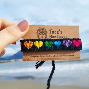 Liebesarmband, buntes Liebesarmband, Herz Armband, Lgbtq Armband, BFF Geschenk, Pride Armband, Regenbogen Armband, Freundschaftsarmband