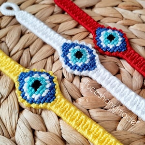 Evil Eye Bracelets, Evil Eye Bracelet Woven, Evil Eye Friendship Bracelets, Evil Eye Bracelet Woman, Evil eye macrame bracelet woven