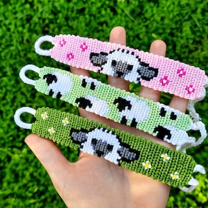 Pulsera de cordero, pulsera de oveja, pulsera de animales, pulsera de la amistad, pulsera, pulsera divertida, pulsera VSCO, joyería animal, pulsera de ovejas