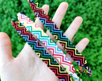 Zigzag Bracelet, Zig-zag Friendship Bracelet, Zigzag bracelet woven, rainbow bracelet, zigzag rainbow bracelet, Friendship Bracelet, zigzag