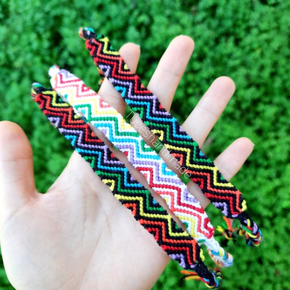 Zig Zag Friendship Bracelets, Multicoloured Jewelry, Bestfriend Gift - Etsy  Finland