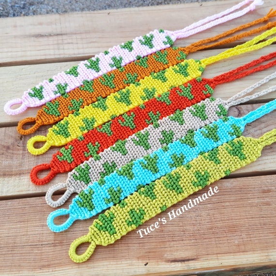 Cactus Friendship Bracelet Cactus Handmade Knotted Friendship Bracelets Hand Woven Cactus Bracelet Cactus Bracelet Cactus Bracelet Woven Etsy Denmark