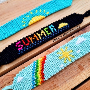 Summer Bracelet, Sun Bracelet alpha, Rainbow Bracelet, rainbow bracelet woven, sun bracelet woven, summer bracelet woven, hippie bracelet