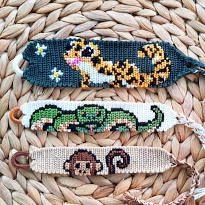Leopard Gecko, Snake, Monkey, Monkey Bracelet, Snake Bracelet, Gecko Bracelet, Leopard Gecko Bracelet, Friendship Bracelets, Handmade