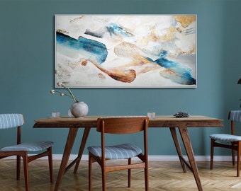 Modern abstract acrylic painting, modern large wall art, textured abstract painting, painting the sea, Wall decor by YS-Art
