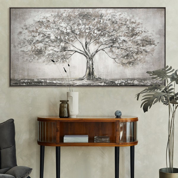 Tableau mural peint à la main «L'arbre de vie» | Peinture sur toile moderne pour la décoration intérieure