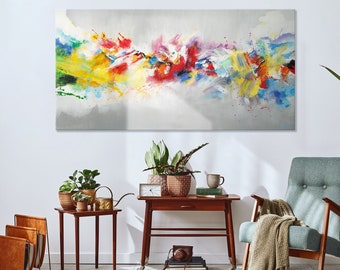Fotos acrílicas abstratas “Vida colorida”, pintura pintada à mão para sua pintura interior, pintura pintada à mão, pintura de parede moderna, imagem a óleo