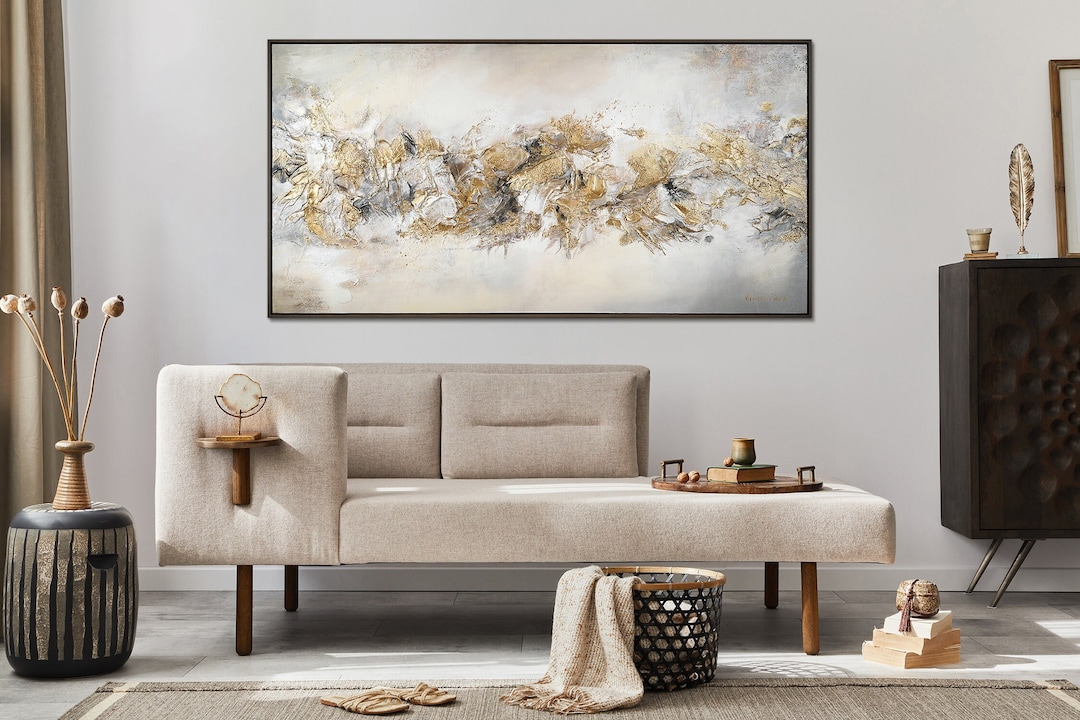 Wandbild 100x100cm 'Schatten Des Seins' - Handgemaltes Acryl-Gemälde