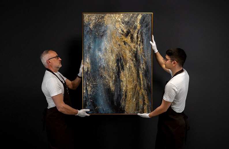 Handgemaltes abstraktes Gemälde für Wohnzimmer Wandgestaltung, modernes Kunstwerk zur Dekoration einer stilvollen und eleganten Wohnumgebung, geeignet für zeitgenössische Wohnkultur und Kunstliebhaber.gerahmtes Bild