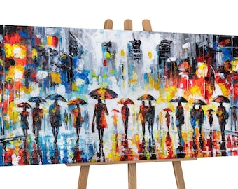 Original Acrylic Painting | Abstract Cityscape on Canvas Painting | Textured Wall Art | Modern Living Room Decor | Housewarming Gift