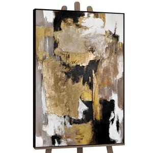 Abstract Painting on Canvas with Frame | Handmade Acrylic Wall Art | Modern Textured Artwork | Wall Decor for Living Room | Large Wall Art