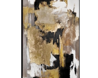 Abstract Painting on Canvas with Frame | Handmade Acrylic Wall Art | Modern Textured Artwork | Wall Decor for Living Room | Large Wall Art