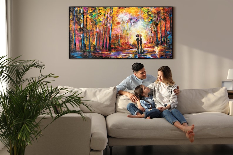 Wohnzimmer Wanddeko mit handgemaltem abstraktem Gemälde, modernes Kunstwerk zur stilvollen Dekoration von Wohnräumen, ideal für Kunstliebhaber und die Schaffung einer eleganten und zeitgemäßen Wohnumgebung.gerahmtes Bild