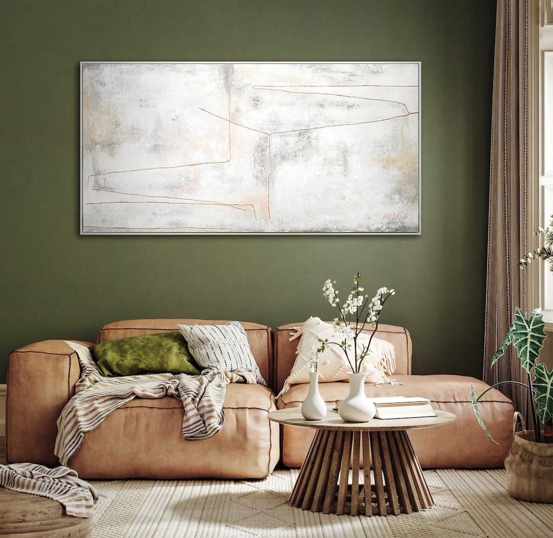 Large Abstract Art for Living Room, Painting on Canvas Abstract, Textured Abstract Painting ...