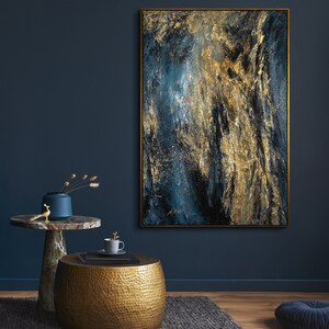 Modernes abstraktes Gemälde für Wohnzimmer Wanddekoration, handgemaltes Kunstwerk zur Schaffung einer stilvollen und eleganten Wohnumgebung, geeignet für zeitgenössische Wohnkultur und Kunstliebhaber.gerahmtes Bild