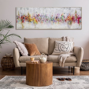 Wohnzimmer Wanddeko mit handgemaltem abstraktem Gemälde, modernes Kunstwerk zur stilvollen Dekoration von Wohnräumen, ideal für Kunstliebhaber und die Schaffung einer eleganten und zeitgemäßen Wohnumgebung.gerahmtes Bild