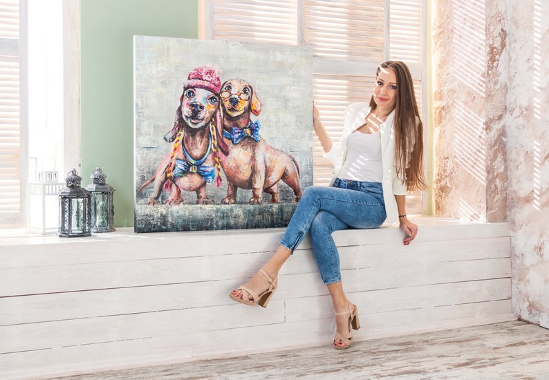 Modern acrylic painting Friendship hand painted Etsy