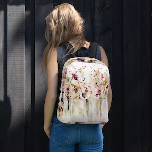 Backpack woman, Backpack floral, Backpack girl. Pink Backpack, flowers pink