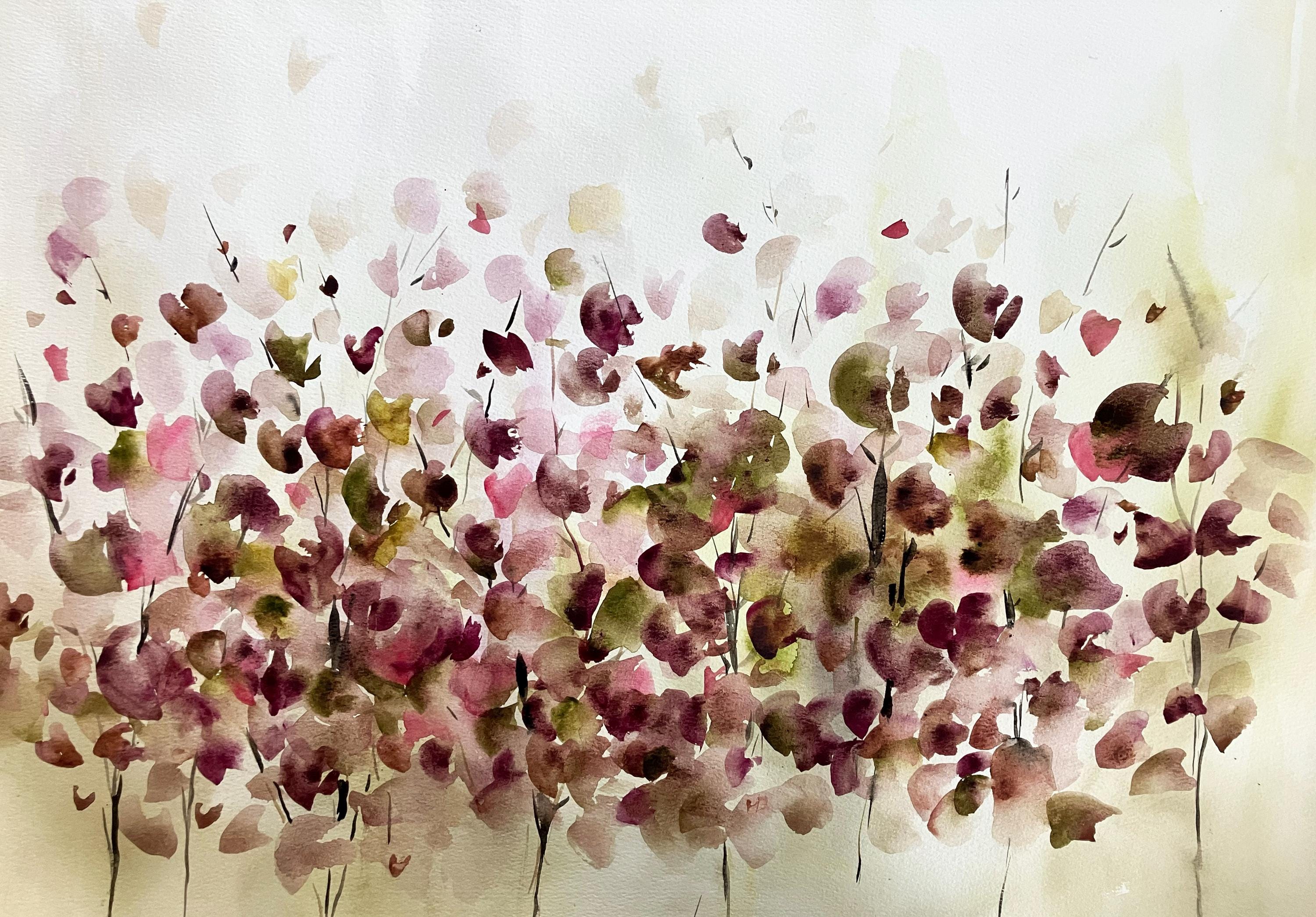 油絵【花】 Abstract flowers painting, Original painting, 24