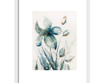 Floral Watercolor Painting, Original Art, 18x24 Unique Decor
