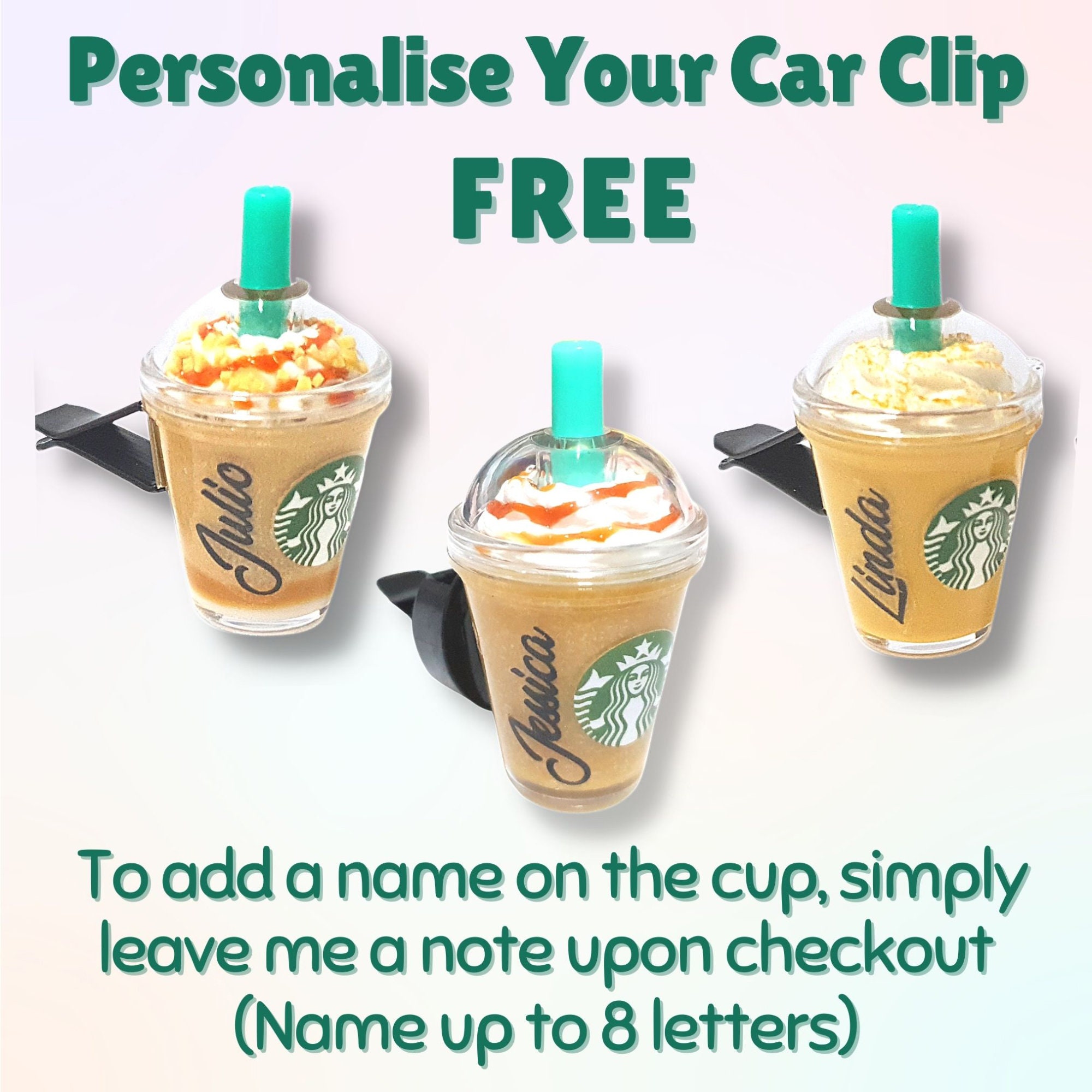 Starbucks Strawberry Acai Refresher Pink Drink Car Vent Clip Air  Fresheners, Starbucks Cup Cute Car Accessory, Personalised Gift for Him Her  