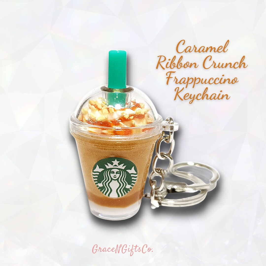 Starbucks Caramel Frappuccino Keychain Iced Coffee Key Ring Car