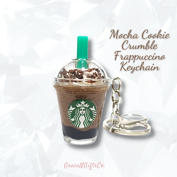 Starbucks Mocha Cookie Crumble Frappuccino Keychain Key Ring Bag Charm  Personalized Gift for Men Women green or White Logo 