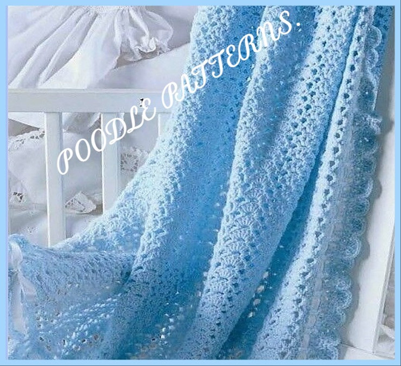 CROCHET PATTERN Baby Blanket Afghan Cot Pram Cover Newborn Christening