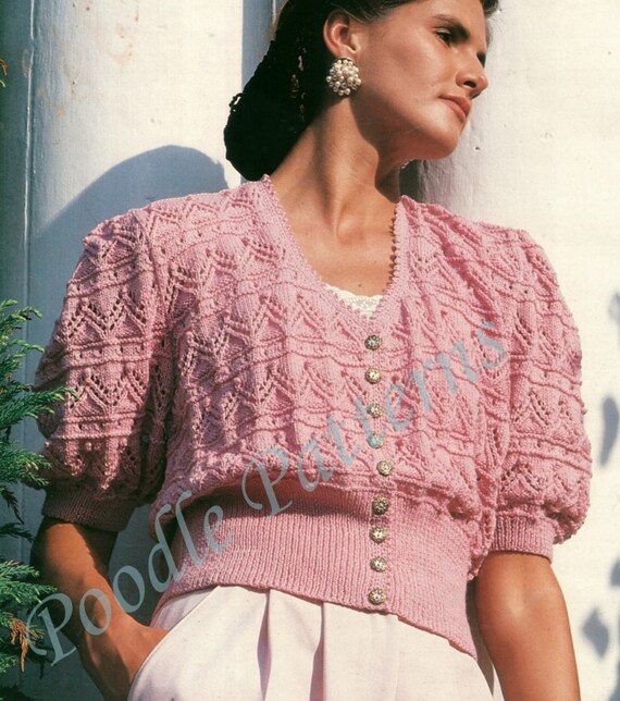 Textured puff sleeve shop cardigan