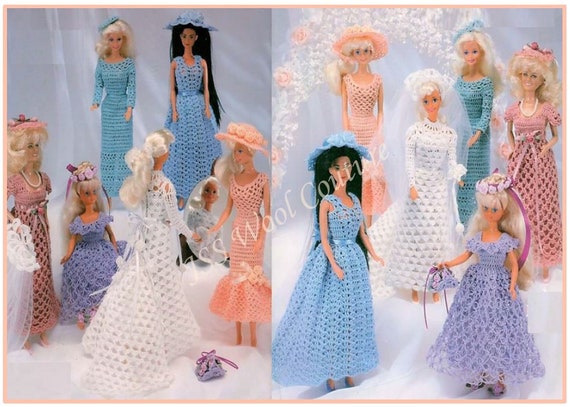 Crochet barbie clothes, Crochet doll dress, Barbie clothes patterns