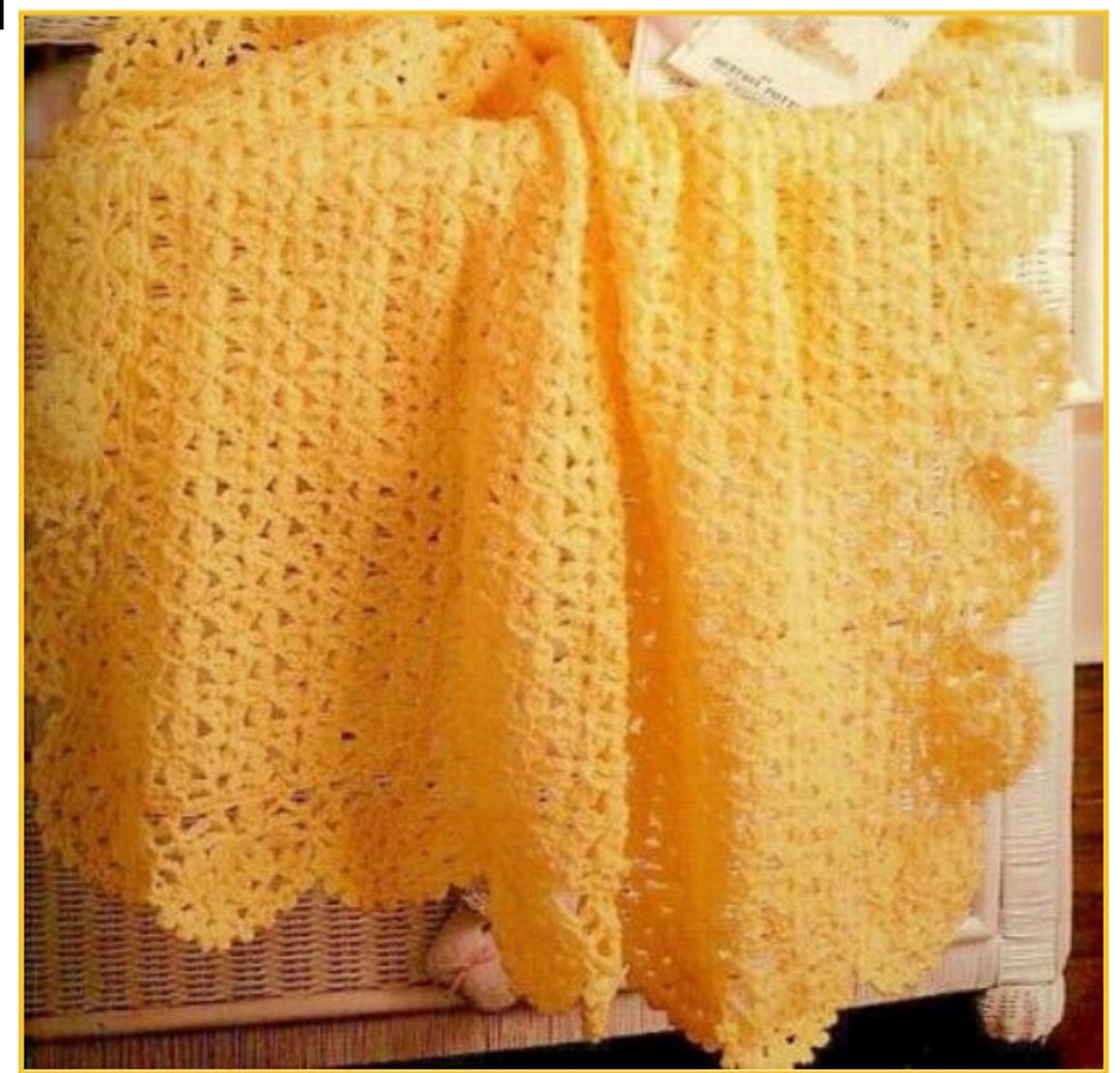CROCHET PATTERN Baby Blanket Cot Pram Cover Cellular Bed Cover Etsy