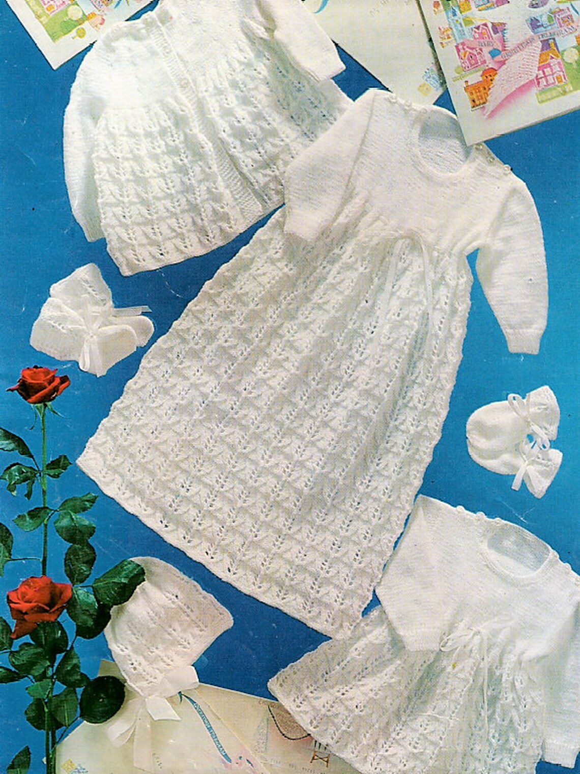 KNITTING PATTERN Baby Christening Baptism Layette Set Long Etsy UK